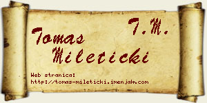 Tomas Mileticki vizit kartica